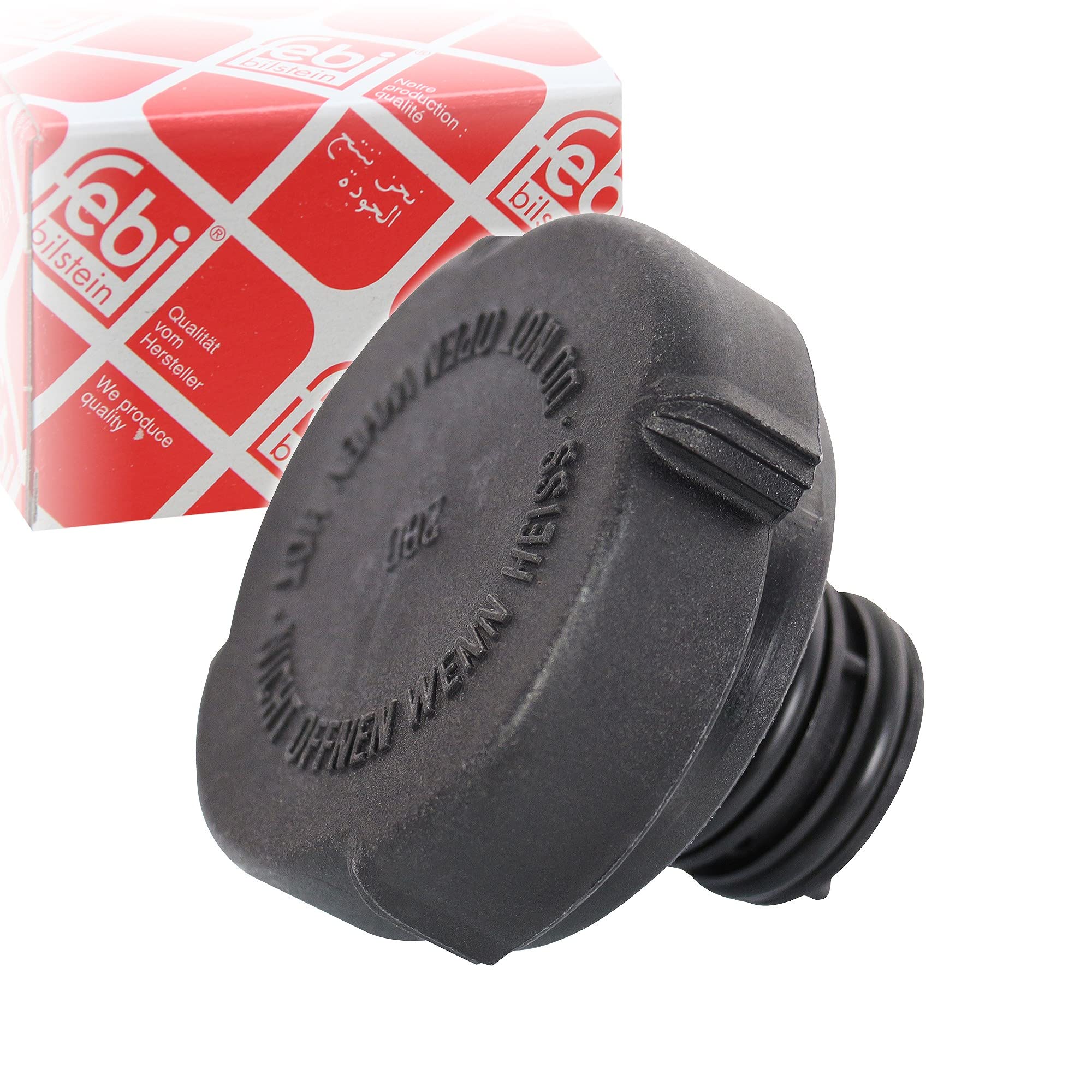 febi bilstein 01617 Radiator Cap for coolant expansion tank, pack of one, Black