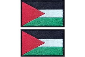 EmWoot 2PCS Palestine Flag Patch Embroidered Morale Patch Military Tactical Patches Hook and Loop