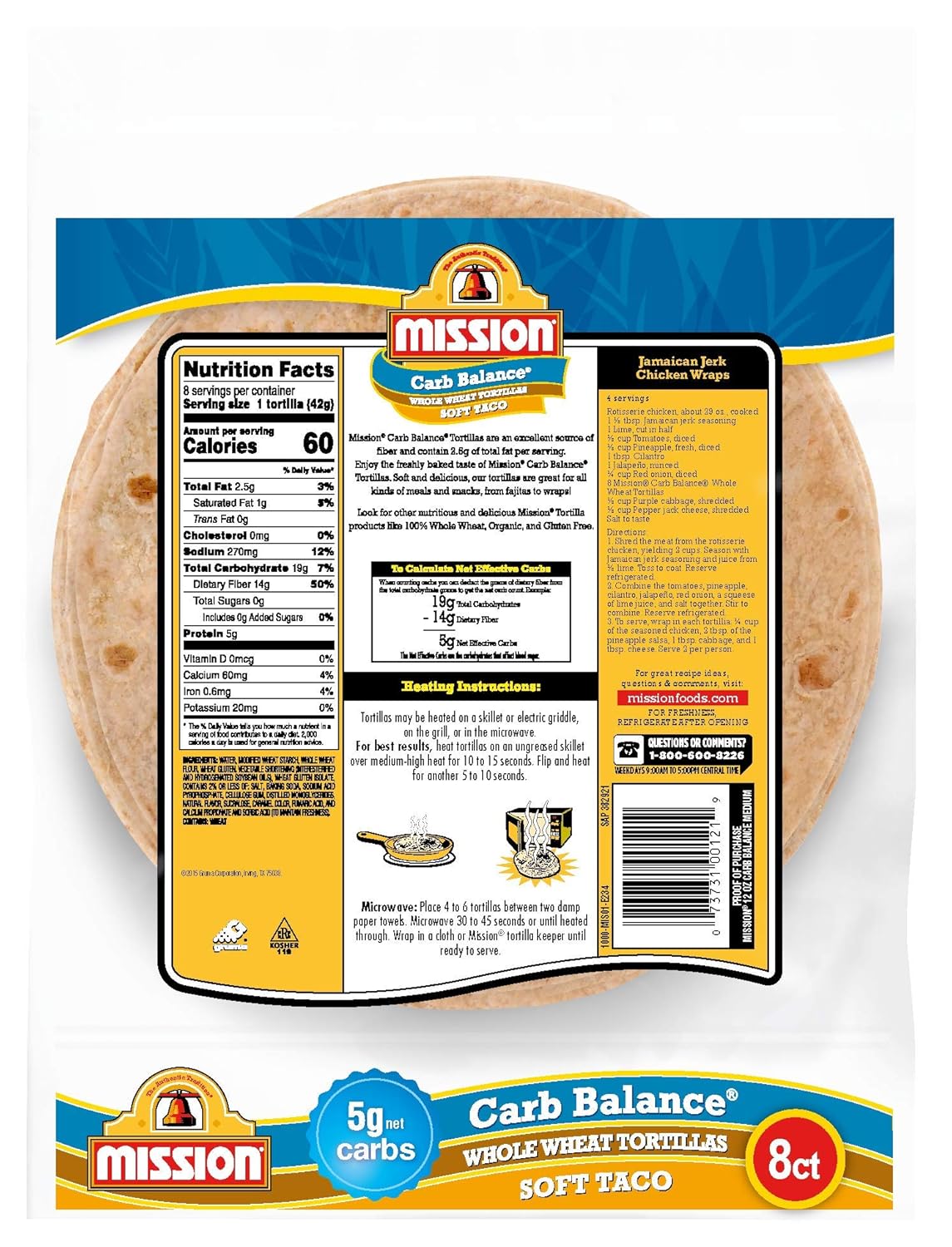 carbs in a wheat tortilla