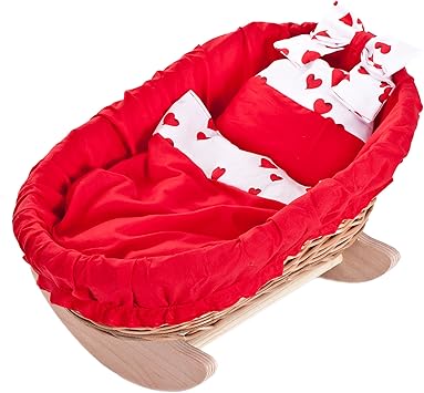 wicker dolls cradle