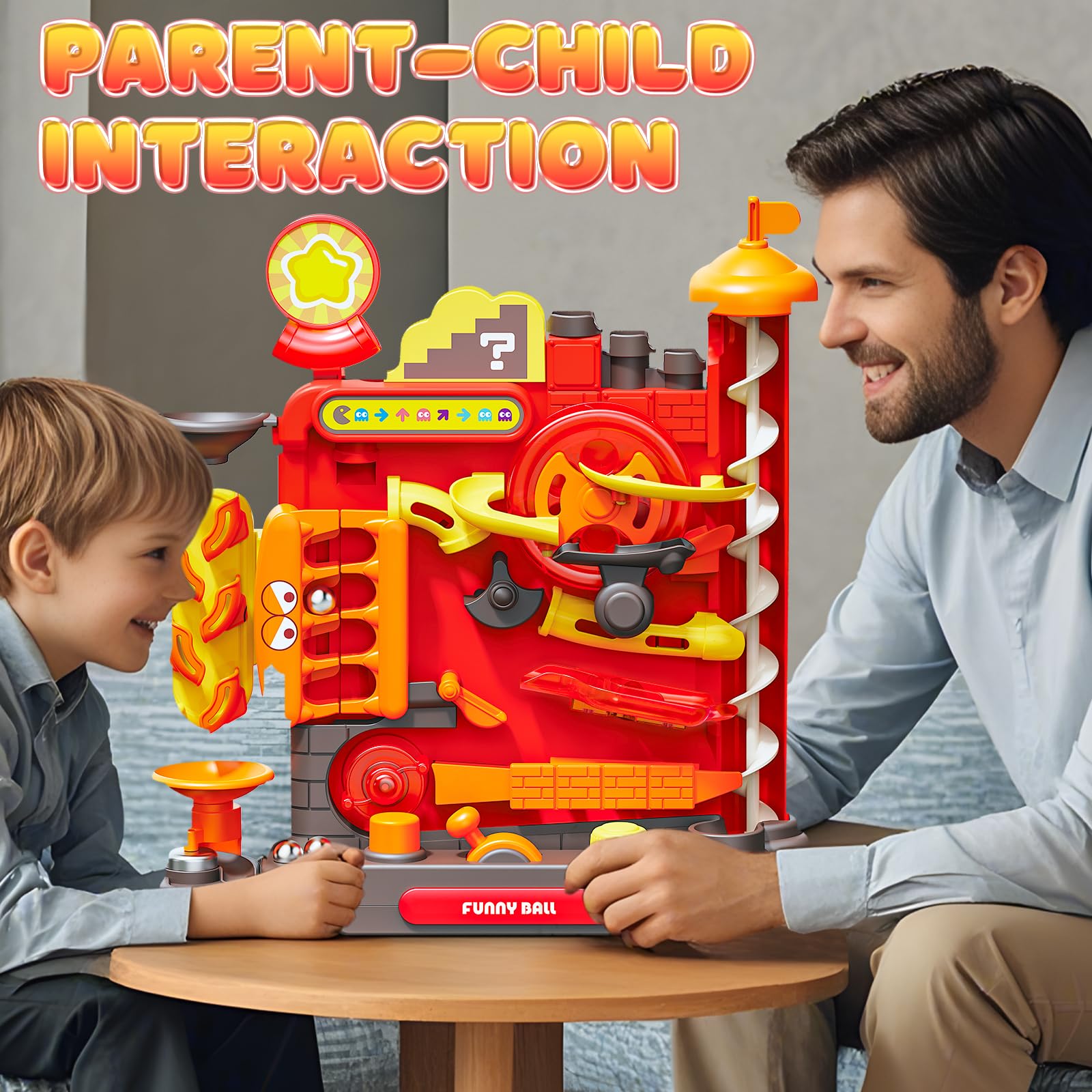 pamexin Marble Maze Challenge Toy for Kids Ages 5+, Marble Run Puzzle with 3 Control Levers, 7 Difficulty Levels & 6 Steel Balls Educational STEM Gift for Boys & Girls