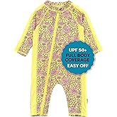 SwimZip Girls' Long-Sleeve UPF 50+ Swimsuit for Baby, Toddler, & Little Girls
