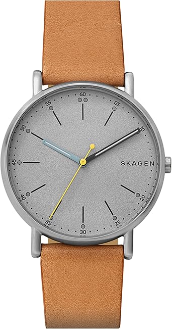 Skagen Reloj Analógico para Hombre de Cuarzo con Correa en Cuero SKW6373