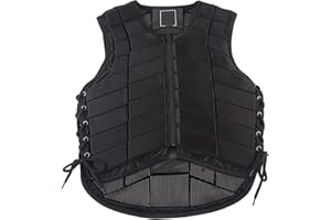 Pilipane Equestrian Horse Vest Safety Protective Adult Eventing Black, Horse Riding Protective Vest, Equestrian Protective Black Vest Protector, Unisex Vest, Rodeo Vest (M)