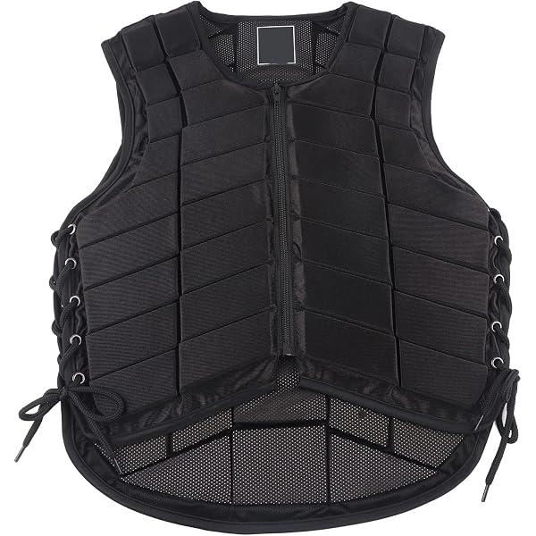 Hilason Equestrian Horse Riding Safety Vest - Kell Green Protective Eventing Vest For Adults With Zipper & Side Laces