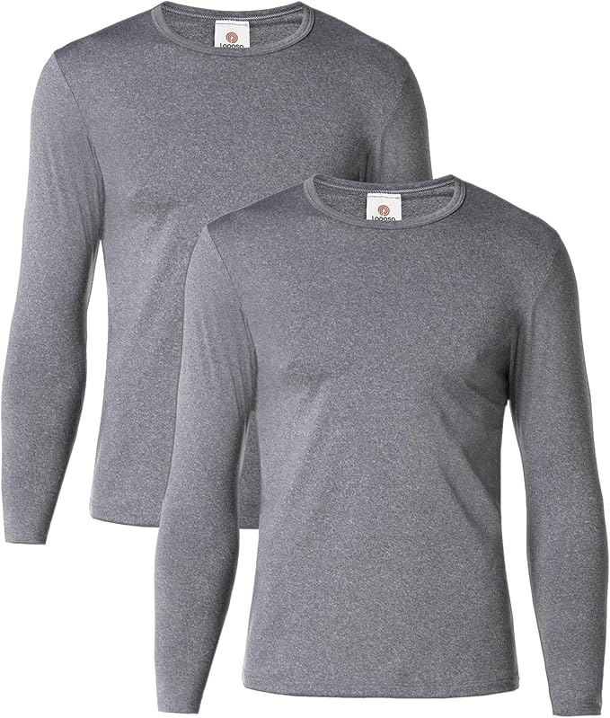 Lapasa Men's 2PACK Thermal Shirt Fleece Lined STAY WARM Base Layer Top