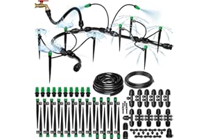 CARPATHEN Drip Irrigation System - Adjustable Quick Connect Irrigation System for Gardens up to 131ft, Raised Beds - Complete Garden Watering System - 1/4 Emitters, 1/2" and 1/4" Tubing and Connectors