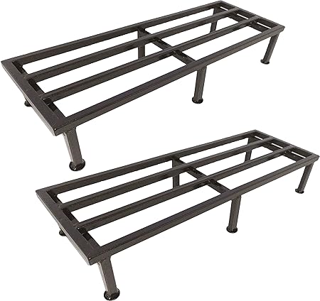 SAIFIX Metal Planter Display Stand for Balcony Home Garden Flower Pots, Planter for Indoors and Outdoors, Easy to Lift, Can Be Used Accordingly (60 L x 20 W x 10 H in CMs | Pack of 2)