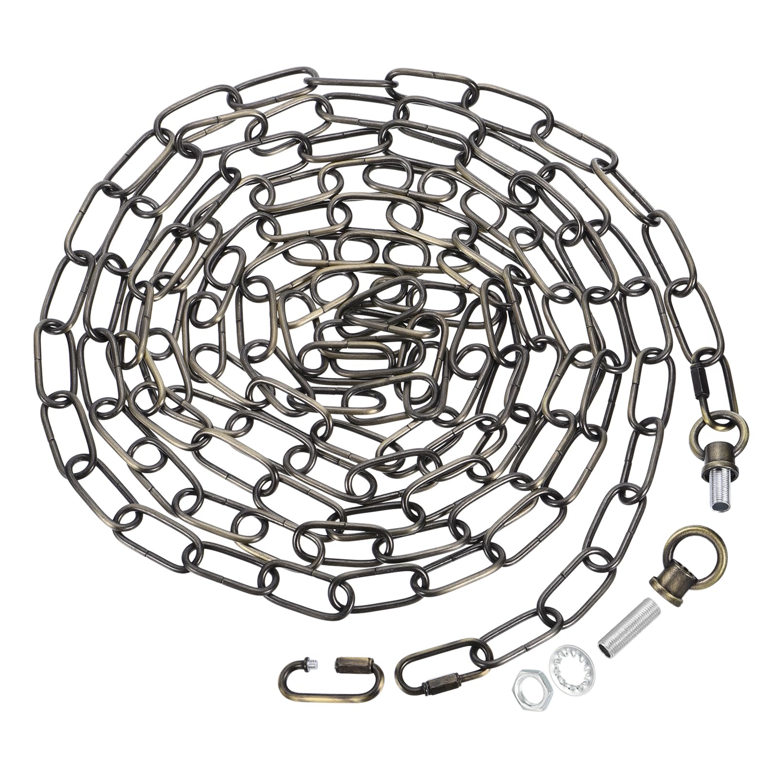 PATIKIL 15 Feet Lighting Chain for Hanging Lamp, Chandelier Chain Light Fixture Chain Load Capacity 65 Lbs for Pendant Light, Ceiling Fan, Bronze