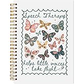 LADOCK Butterfly Speech Therapy Spiral Notebook, Speech Language Pathologist Gifts Journal, SLP Gifts Spiral Notebook, Mental Heath Therapy Journal for Women, 5.5x8.3