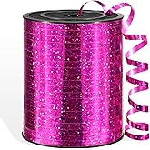 Aoropo 600 Yards Hot Pink Shiny Curling Ribbon 1/5 Inch Hot Pink Balloon String Ribbon for Gift Wrapping Birthday Party Christmas Crafts
