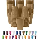 Party Solids Exquisite 12 Oz Gold Plastic Cups For Party Supplies 50 Pack | Gold Disposable Cups Plastic | Dis