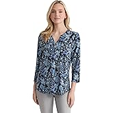 Jones New York Women's 3/4 Sleeve Printed Jersey Top