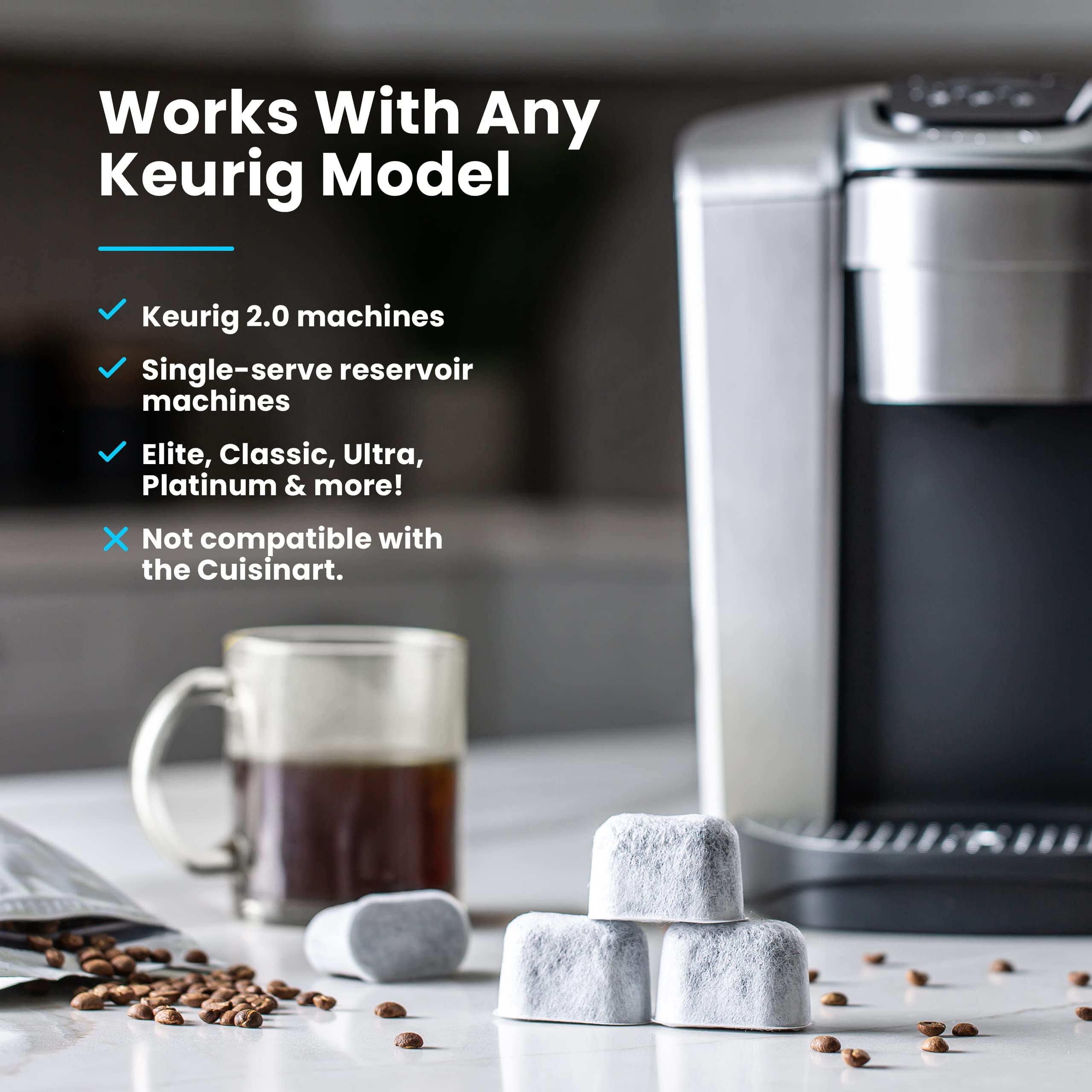 12 Pack Keurig Filter Replacement by K&J - Compatible with Keurig Coffee Machine (2.0 and older)