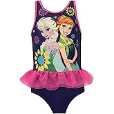 Disney Frozen Bathing Suit | Elsa Girls Bathing Suit | Girls One Piece Swimsuit | Official Frozen Merchandise