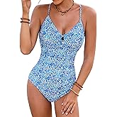 Jolefille Underwire One Piece Swimsuit Women Tummy Control Full Coverage Bathing Suit Push Up High Cut Swim Suits Floral Teen