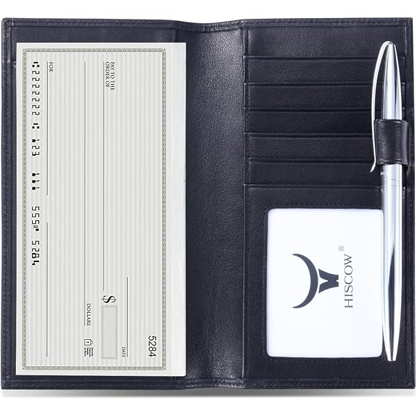 Basic PU Leather Checkbook Cover - Classic Wallet For Personal Checks, Multiple Colors Available