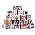 Christmas Advent Calendar Box 2024, 24 Days Countdown to Christmas Printed Cardboard Gift Treasure Box - Make & Fill Your Own Advent Calendar for Party Present Decoration
