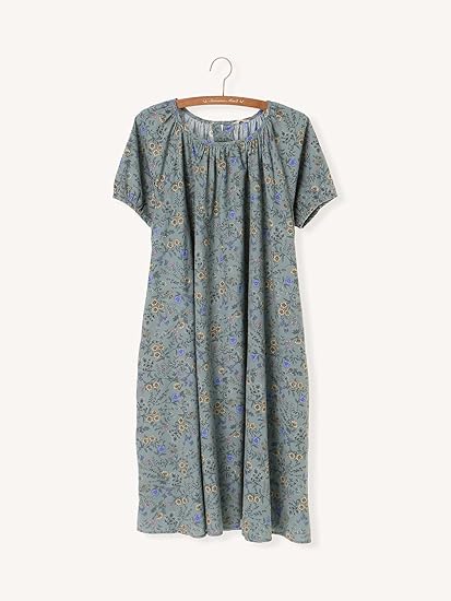 Amazon Co Jp サマンサモスモス Sm2 綿麻花柄ワンピース グリーン F 服 ファッション小物