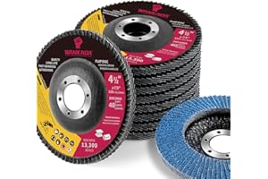 WANKADA 40 Grit Zirconia Flap Disc 4-1/2" x 7/8-Inch Abrasive Sanding Disc Bevel Type 29 Angle Grinder Edge Grinding Wheel for Stainless Steel and Metal (Pack of 10)
