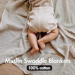 Muslin Swaddle Blankets for Newborn, 3 Pack