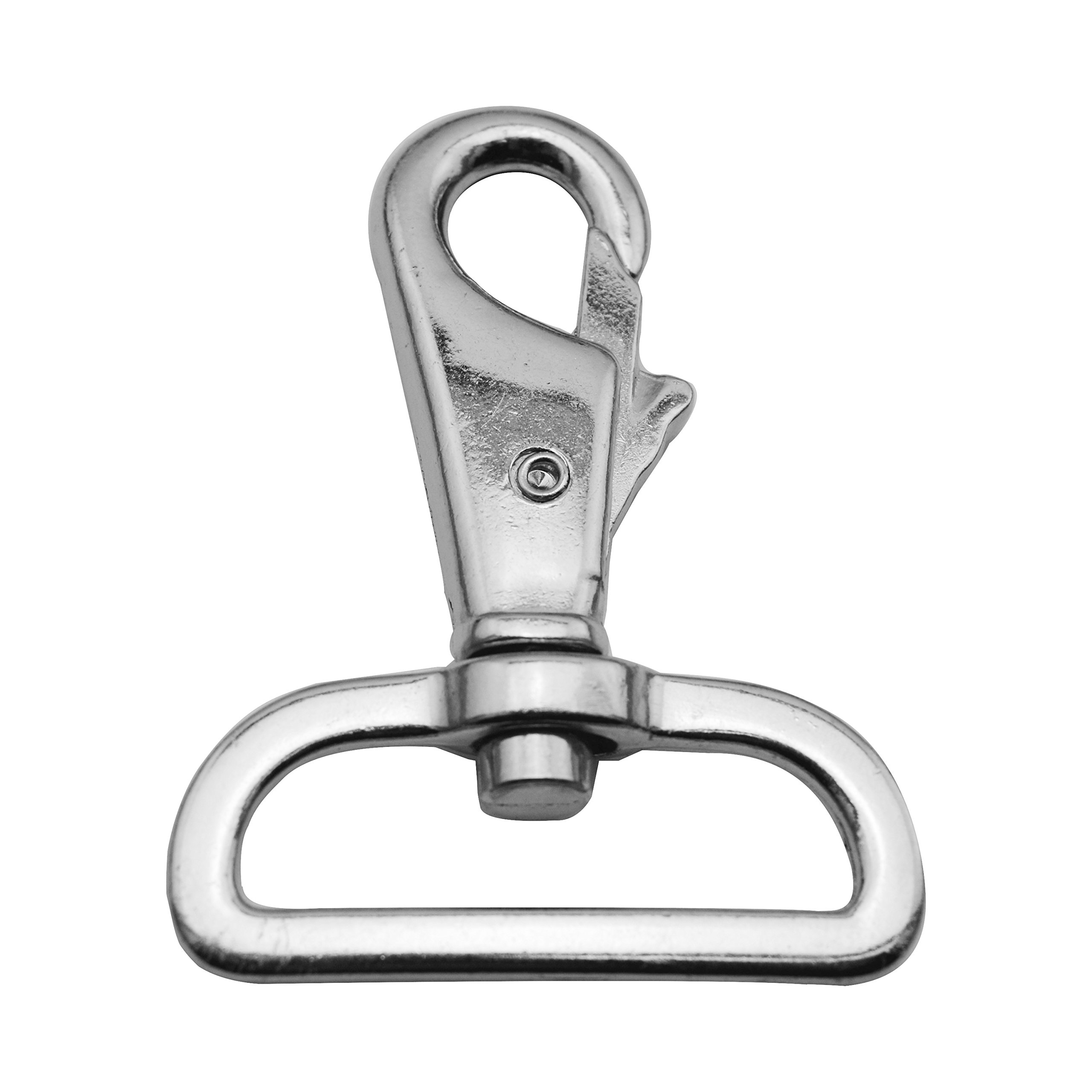 Wuuycoky Silvery 1.5" Inner Diameter Fillet D Ring Shrimp Head Buckle Lobster Clasps Swivel Snap Hooks Pack of 6