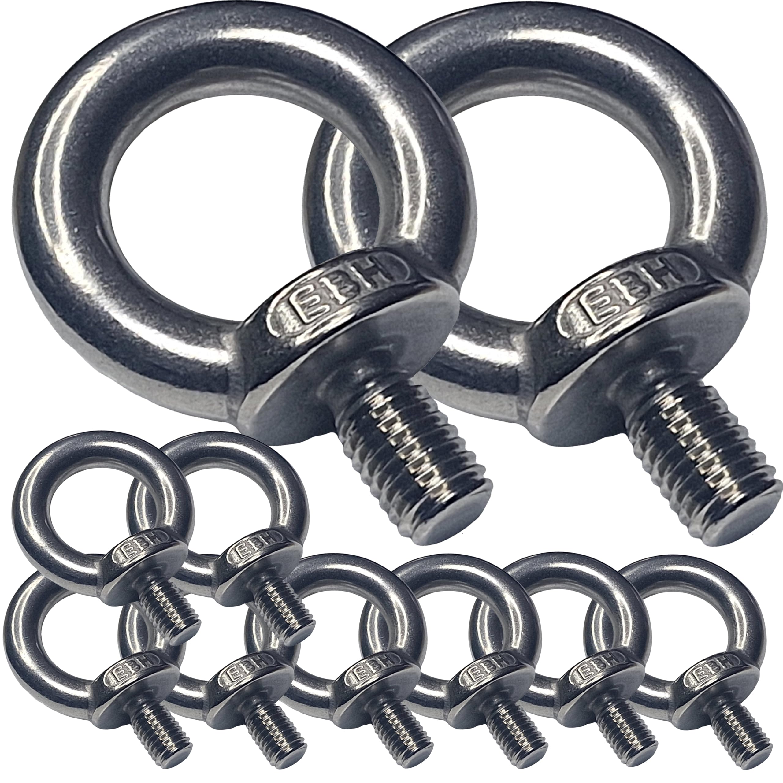 M8 Lifting Eye Bolts Made from Marine Grade A4 Stainless Steel 316 (Pack of 10) — image 1