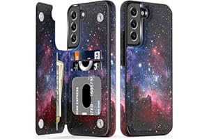 LETO Galaxy S23 Case,Flip Folio Leather Wallet Case Cover with Fashion Flower Designs for Girls Women,with Card Slots Kickstand Protective Phone Case for Samsung Galaxy S23 6.1" Nebula