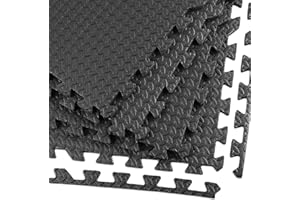 Xspec 3/8" Thick 100 sq. ft. Interlocking Gym EVA Foam Floor Mats (24" x 24", 25 pcs)