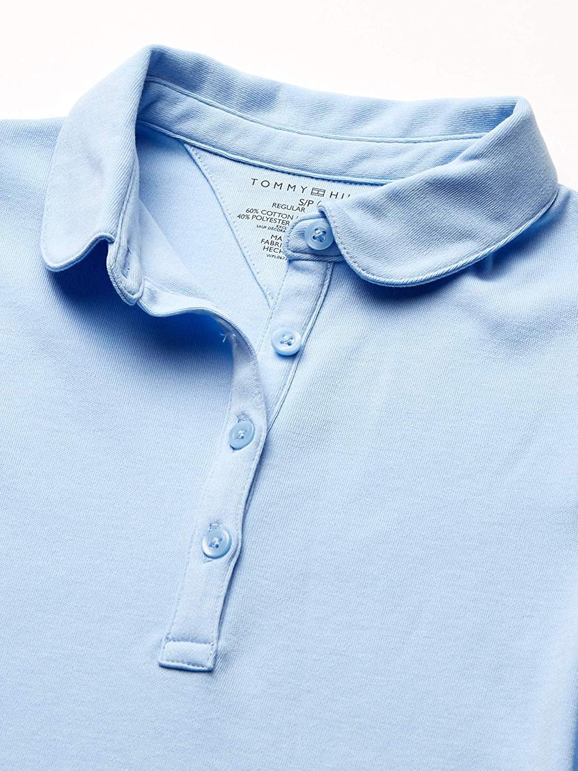 Tommy Hilfiger Short Sleeve Interlock Peter Pan Collar Girls Polo Shirt, School Uniform: Clothing