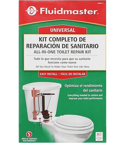 Produktbild von Fluidmaster 540AKRP5 Spülventil-Reparaturset – 7,6 Cm, Verstellbar – Für Toto, American Standard & Co. – Inkl. Dichtung, Schrauben & Klappe