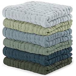 Comfy Cubs Muslin Baby Washcloths 6 Pack - Soft