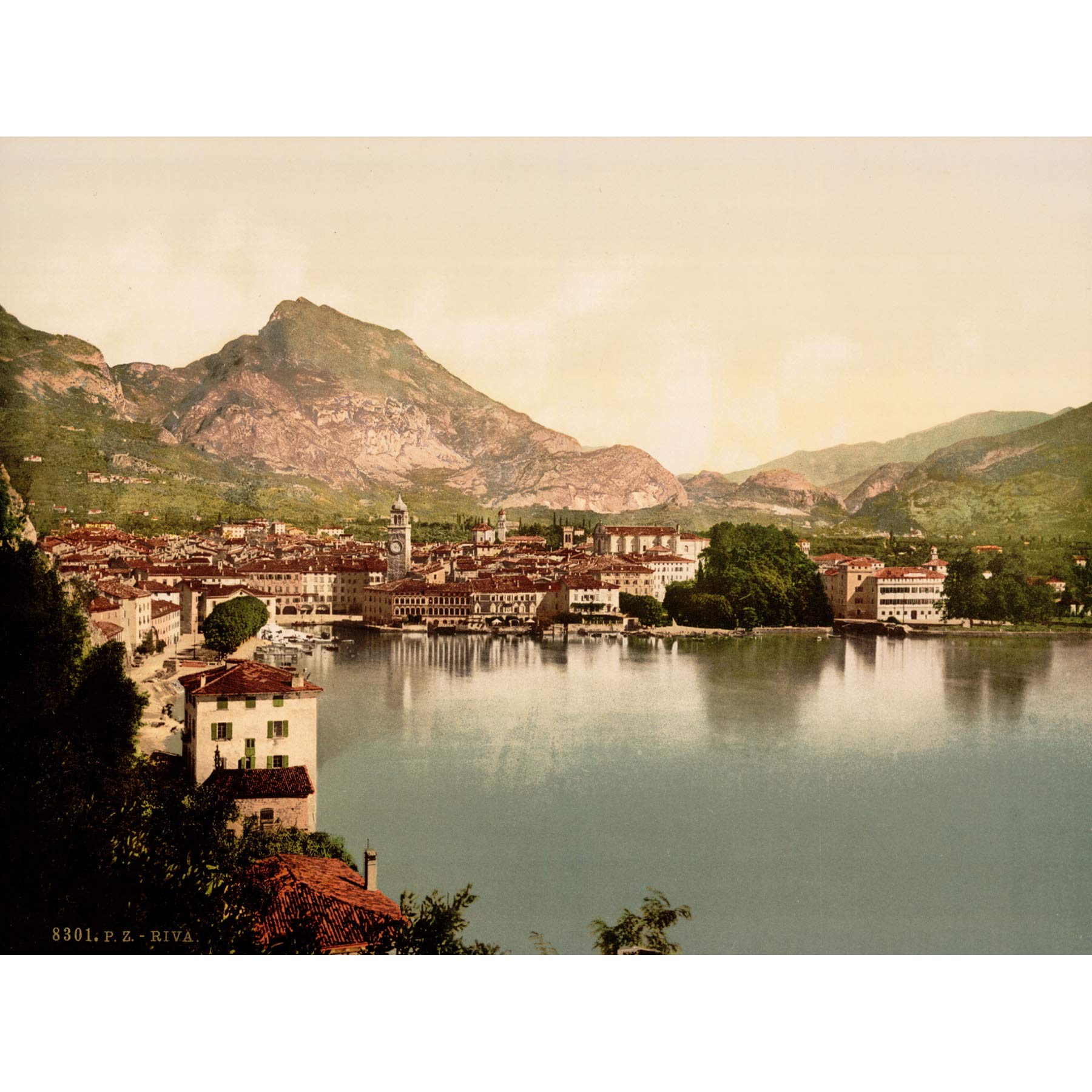 Wee Blue Coo Vintage Photography Travel Riva Lake Garda Italy Art Canvas Print