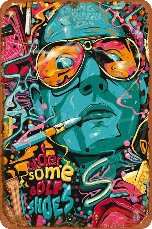 N\A Fear and Loathing in Las Vegas Retro Metall Zinn Zeichen gemalt