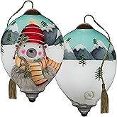 Ne’Qwa Art 7241134 Cuddly Christmas Emma Leach Hand-Painted Blown Glass Ornament