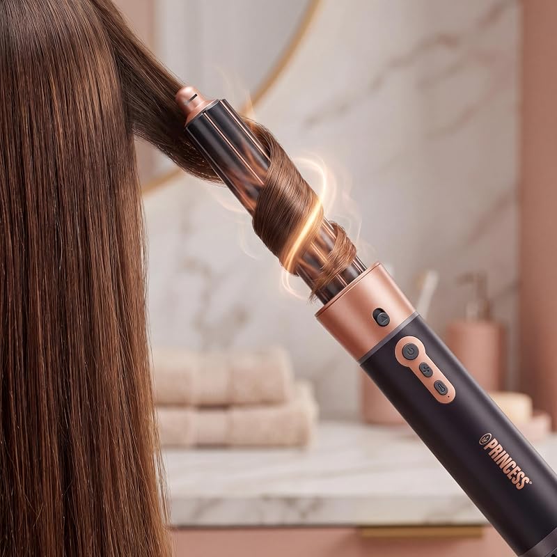 Airstyler Plus, Strumento di Styling 6 in 1 con Motore DC, 3 Livelli di Calore, 2 Velocita, Indicatore LED, 6 Accessori, Guanto e Custodia, 1000 W, 529215