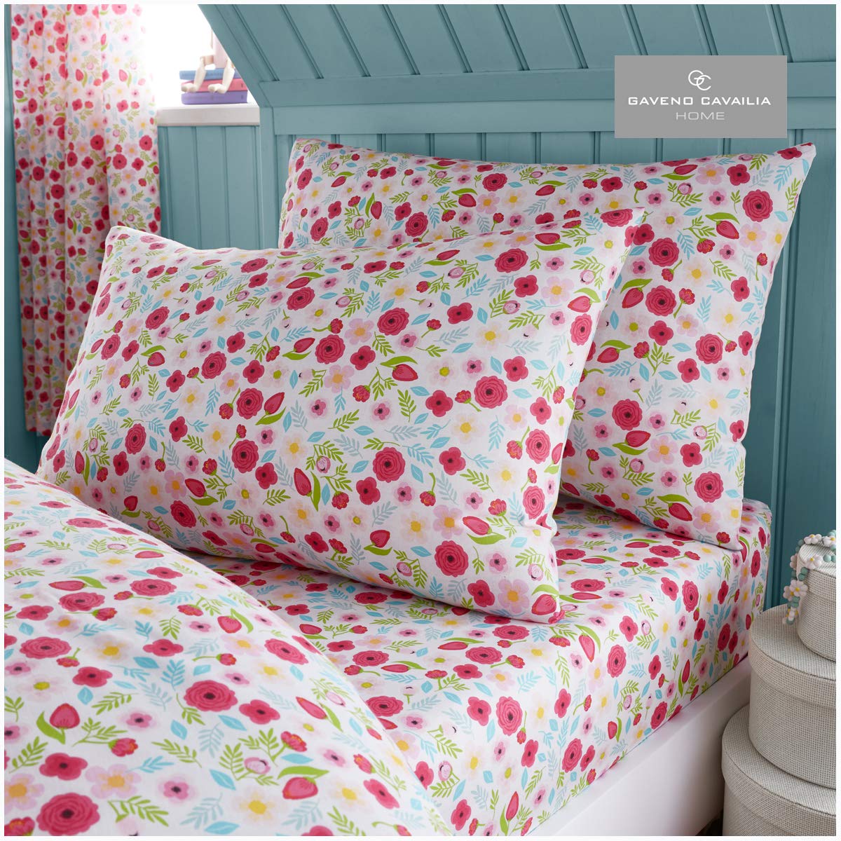 Gaveno Cavailia Kids Rotary Sheet Set Bertie and Friends Single Children Character Bedding 2 Piece Printed Easy Care Bedlinen 1 Fitted Bedsheet and 1 Matching Pillow Case