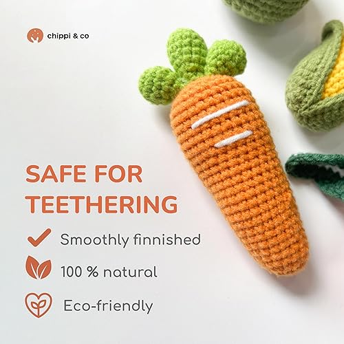 Chippi Co Crochet Baby Rattle, Crochet Baby Toys, Stuffed Baby