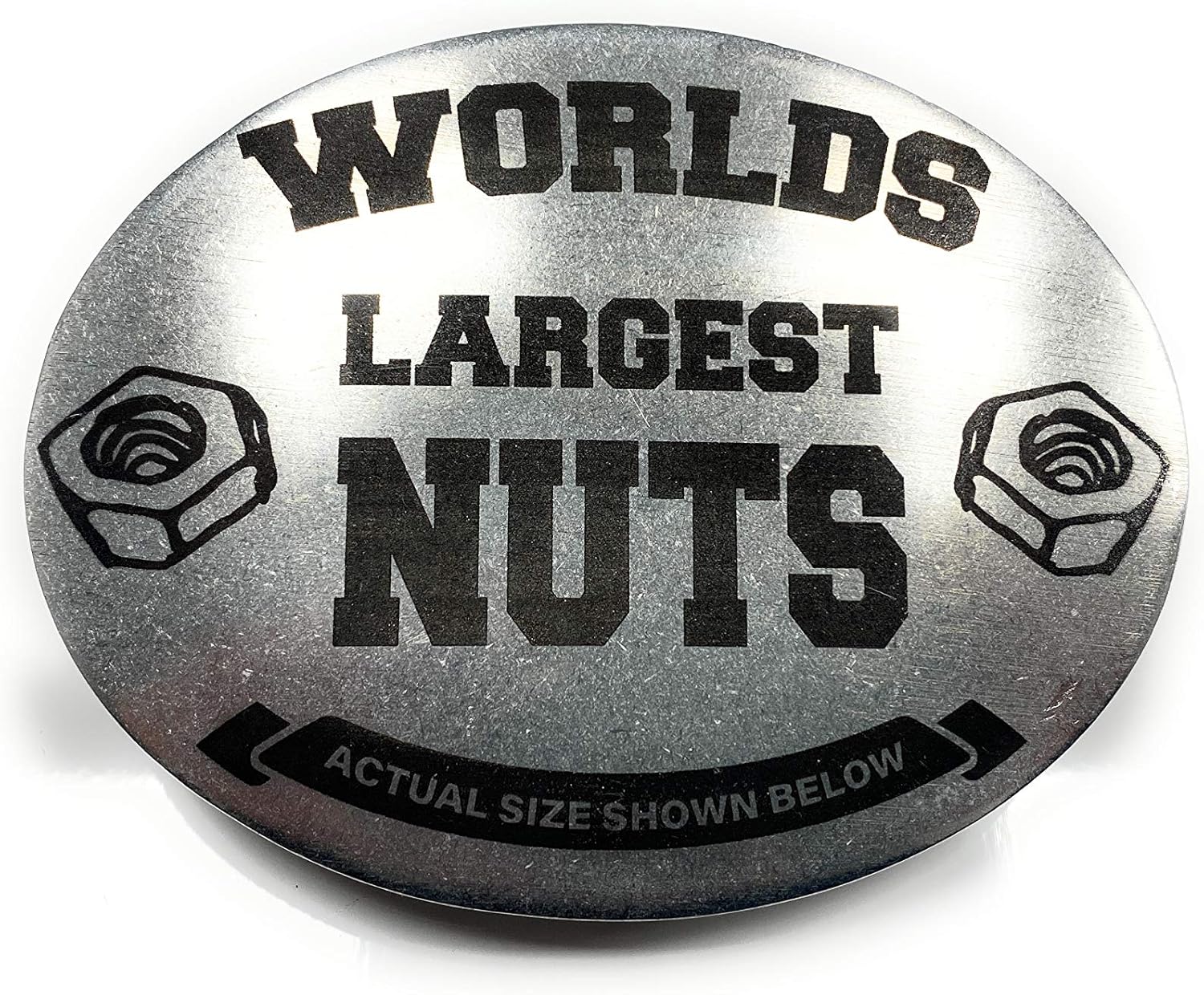 WORLDS LARGEST NUTS Funny designed AUTHENTIC BevBuckle&nbsp; BEER HOLDER BELT BUCKLE.&nbsp; PATENTED.&nbsp; MADE IN THE USA!&nbsp;