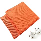 TREELY Soft Knit Throw Blanket for Couch Sofa or Bed Throw Size,100% Cotton Warm Cozy Decorative Knitted Throws Blanket for All Seasons(50"x60", Orange)