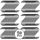 HYPYRANOW 50 Pack Black S Hooks - Steel Hanging Hooks Heavy Duty for Kitchen Pot Rack, Closet, Plants - Metal Hanger for Pots, Pans, Cups, Bags, Jeans, Towels