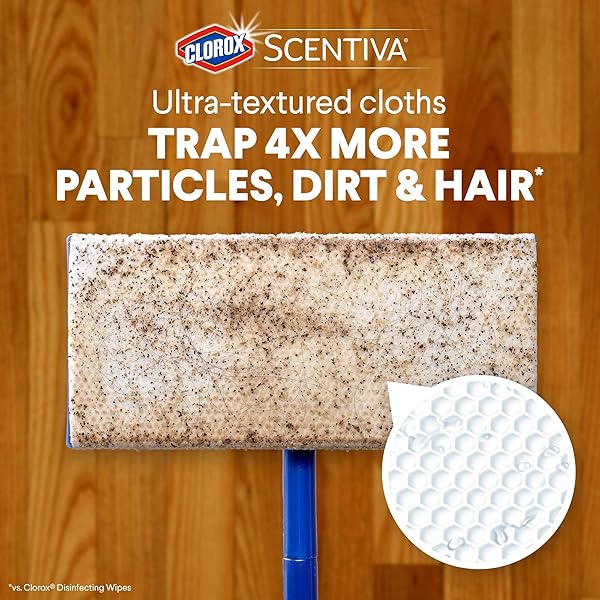 CLOROX DISINFECTING WIPES CLOROX SCENTIVA DISINFECTING WET MOPPING PAD REFILLS FOR FLOOR CLEANING, TUSCAN LAVENDER & JASMINE, 24 COUNT