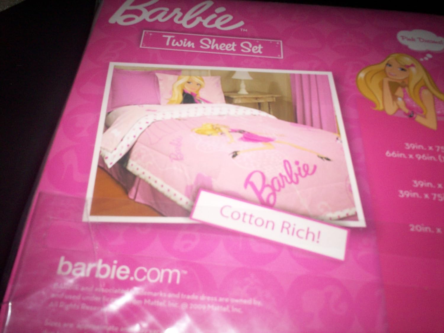 Barbie Fashion Sheet Set Pink (Twin) Home & Kitchen