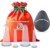 DoSensePro Anti-Aging Facial Cupping Set for Face and Neck with Japanese Konjac Sponge for Enhanced Skin Care