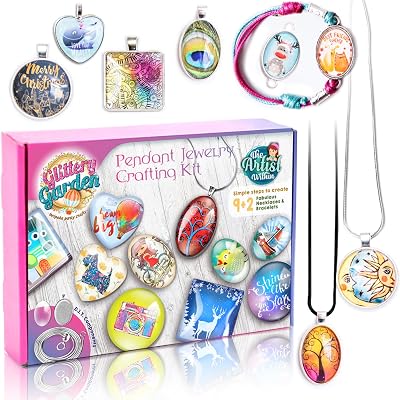 Glittery Garden Glittery Garden Jewelry Making Kit 11 Pendants 11 Cabochons