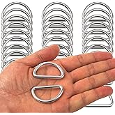 Rrina 30Pcs 304 Stainless Steel Welded Heavy D-Rings for Hand DIY Accessories Hardware Bags Ring Dog Leashes Dee Ring (1-1/4inch)