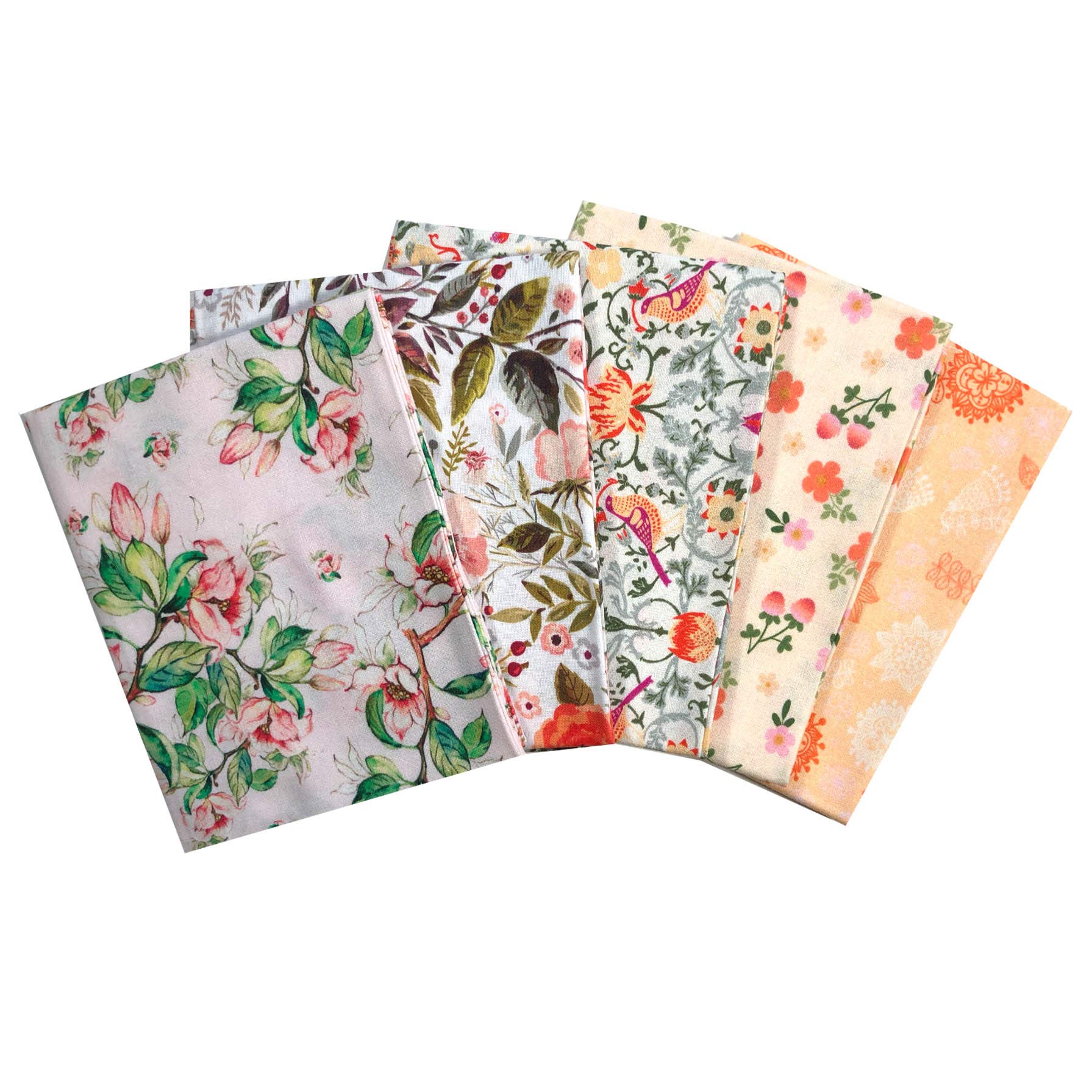 The Craft Cotton Co Beautiful Florals - 5 Pack (100% Cotton, Premium Quality, Designed in England)