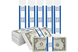 J MARK Money Bands Currency Sleeves Straps – Made in USA (Pack of 330 for $100) Self-Adhesive Money Wrappers for Bills Color Coded Wraps Meets ABA Standards, 7.5 x 1.25 inches – Counter Recyclable Kraft Pape