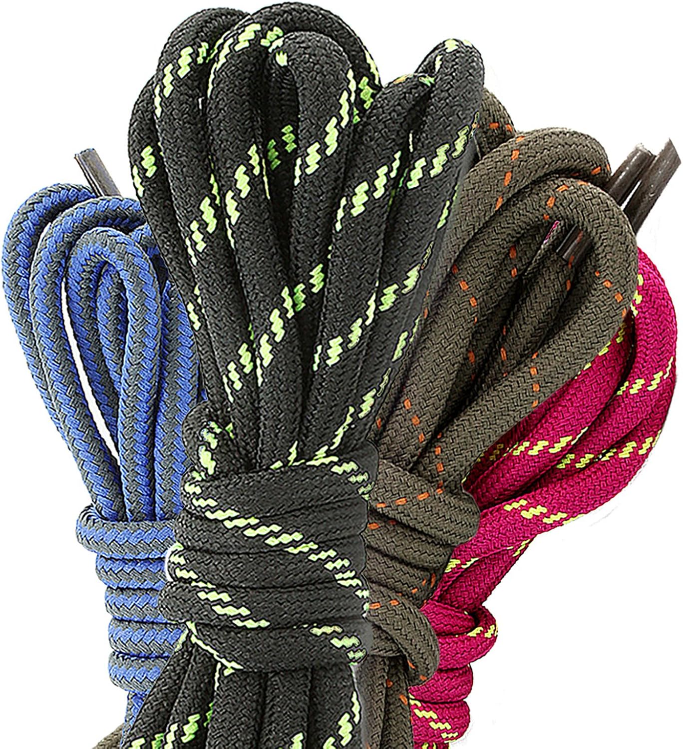 DailyShoes Round Hiking Boot Shoelaces Strong Durable Stylish Shoe