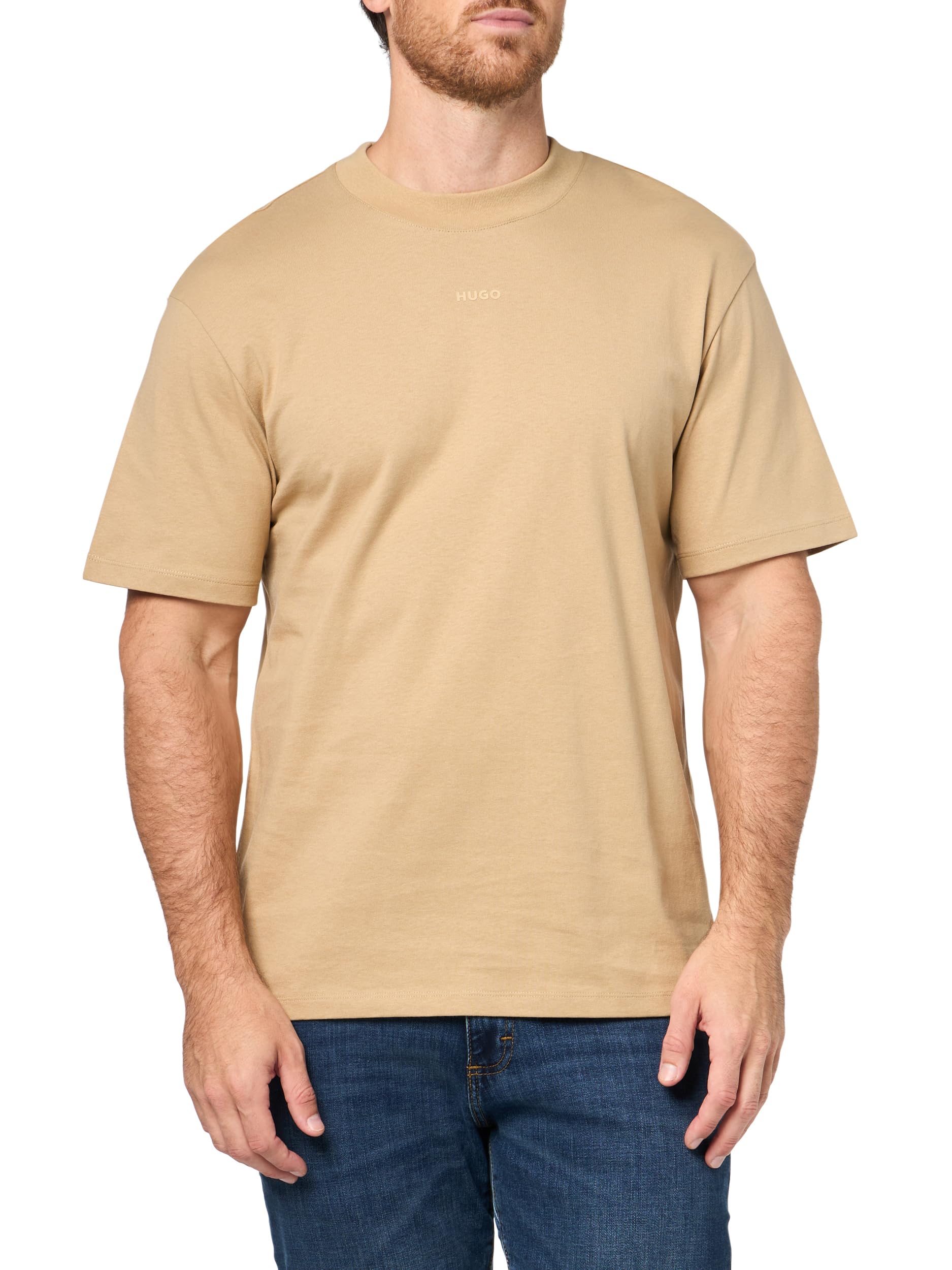 HUGO, Small Center Logo Jersey Short Sleeve T-Shirt, Pumice Stone, L